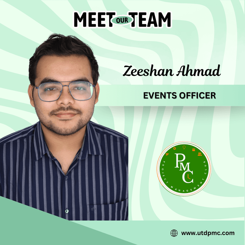 Zeeshan Ahmad, Events Officer