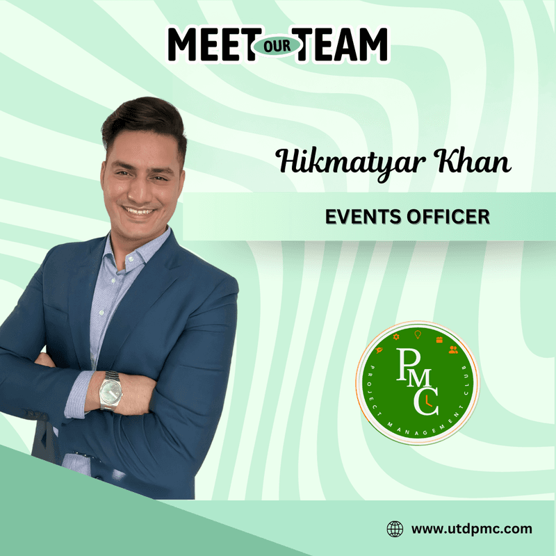 Hikmatyar Khan, Events Officer