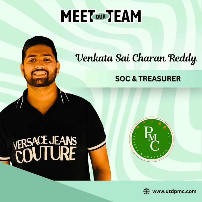 Venkata Sai Charan Reddy, SOC & Treasurer